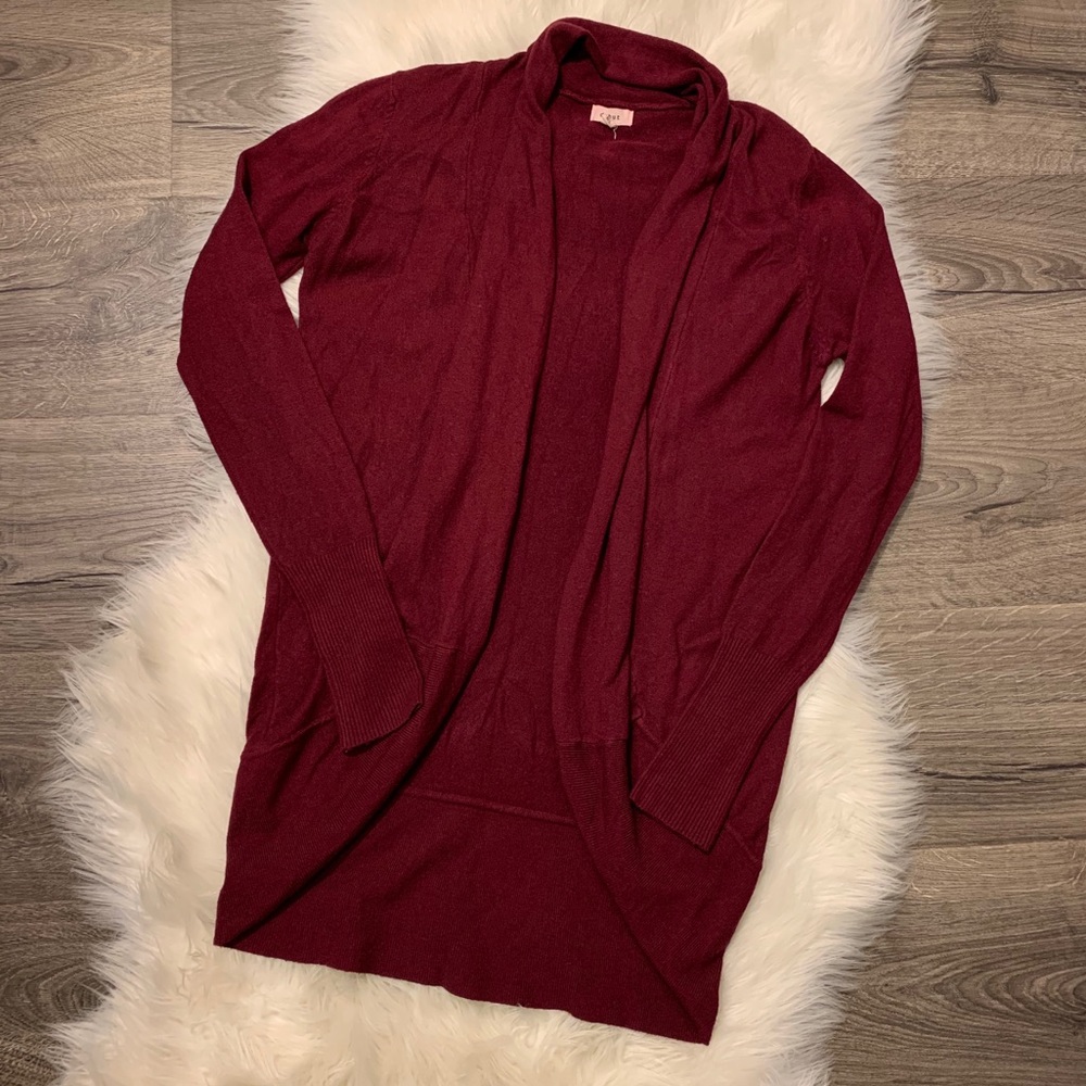 Debut Soft & Cozy Boho Maroon Red Cardigan M/L